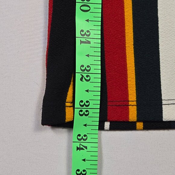 Fashion Nova 1X High Rise Wide Leg Pants Multicolor Stripe Zip Front Stretch - Picture 11 of 12